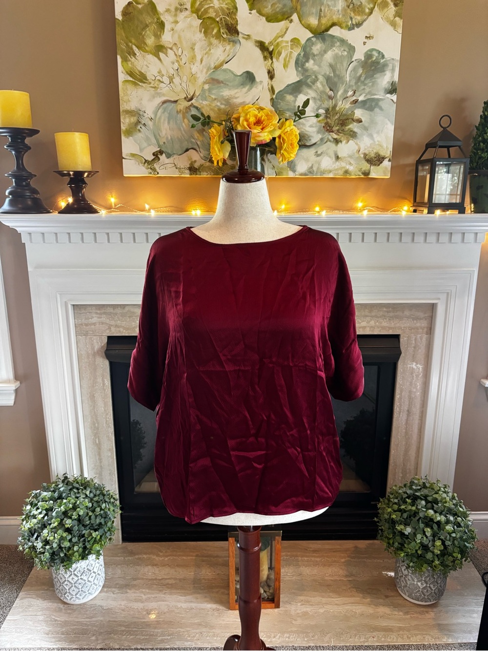 *NEW* Chico’s Woven Front Pocket Silk Knit Top - Size L